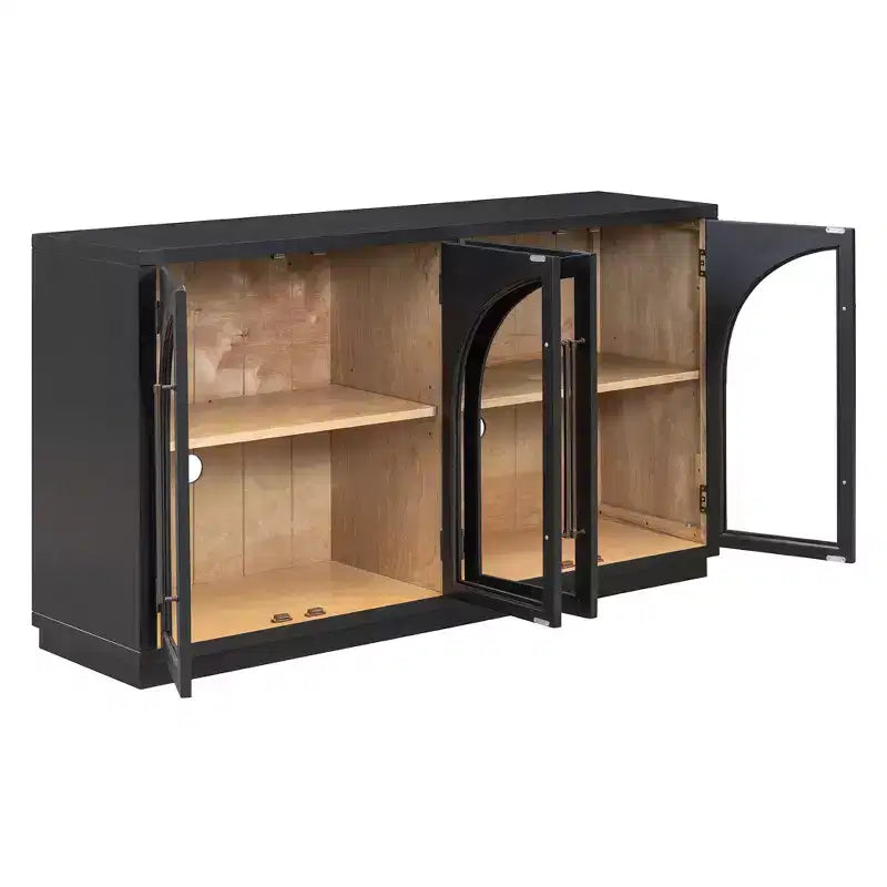 Mobile buffet contenitore a 4 ante Luxystar con ripiani regolabili per cucina, sala da pranzo e soggiorno