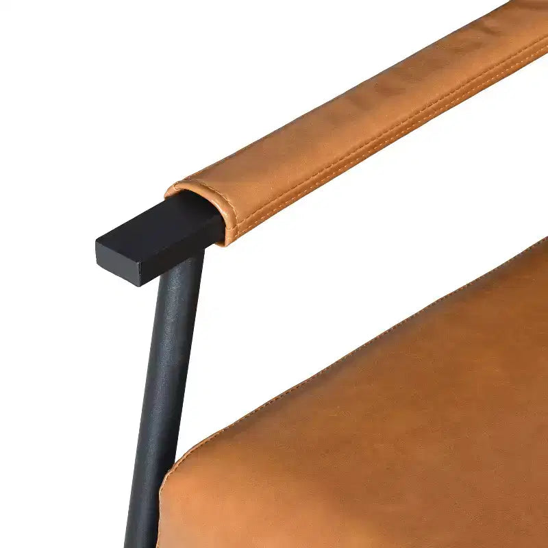 Poltrona di design Mid-Century Modern con rivestimento in similpelle e struttura in metallo, ideale per soggiorno, camera da letto o ufficio
