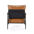 Poltrona di design Mid-Century Modern con rivestimento in similpelle e struttura in metallo, ideale per soggiorno, camera da letto o ufficio