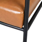 Poltrona di design Mid-Century Modern con rivestimento in similpelle e struttura in metallo, ideale per soggiorno, camera da letto o ufficio