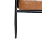 Poltrona di design Mid-Century Modern con rivestimento in similpelle e struttura in metallo, ideale per soggiorno, camera da letto o ufficio
