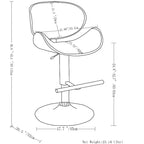Sgabello da bar girevole regolabile Avondale Mid Century Modern 33 pollici in legno curvato