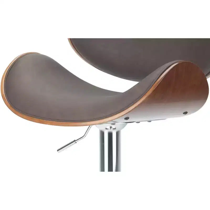 Sgabello da bar girevole regolabile Avondale Mid Century Modern 33 pollici in legno curvato