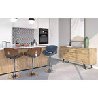 Sgabello da bar girevole regolabile Avondale Mid Century Modern 33 pollici in legno curvato