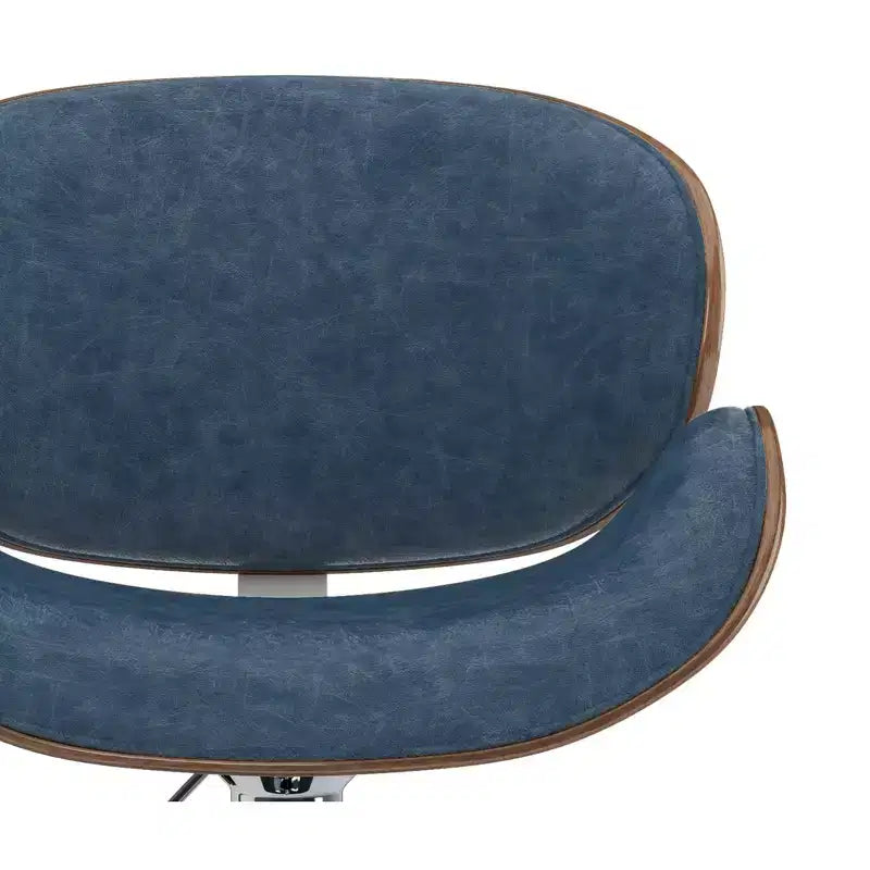 Sgabello da bar girevole regolabile Avondale Mid Century Modern 33 pollici in legno curvato