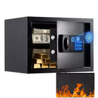 1.3 Cuft Safes Box for Home, Fingerprint Recognition Box With Keys, Fireproof Bag & & Removable Shelf, Anti-Theft Digital Security Safe Box for Money