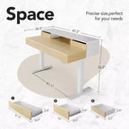 Scrivania in Piedi con Cassetti, Scrivania Elettrica Regolabile in Altezza da 48 Pollici con Spazio di Archiviazione, Scrivania Completa Sit-Stand con Mensola per Monitor