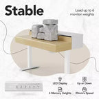 Scrivania in Piedi con Cassetti, Scrivania Elettrica Regolabile in Altezza da 48 Pollici con Spazio di Archiviazione, Scrivania Completa Sit-Stand con Mensola per Monitor