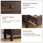 Comò Vintage a 6 Cassetti con Gambe Affusolate, Cassettiera Alta in Legno per Camera da Letto, Soggiorno o Ingresso, Finitura in Legno Invecchiato