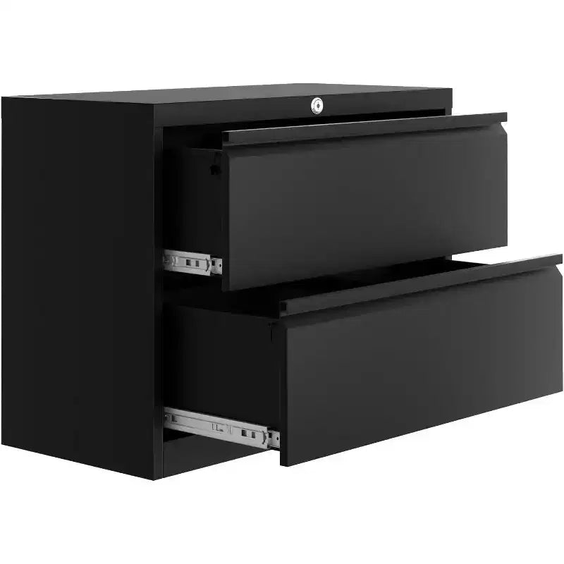 Sturdy Metal Filing Cabinet with 2 Drawers and Lock Secure Storage for A4/Letter/Legal Documents Side Hanging File Cabinet for Office & Home Office