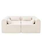 Divano componibile da 369,6 cm con rivestimento in poliestere beige, 4 pezzi, per soggiorno