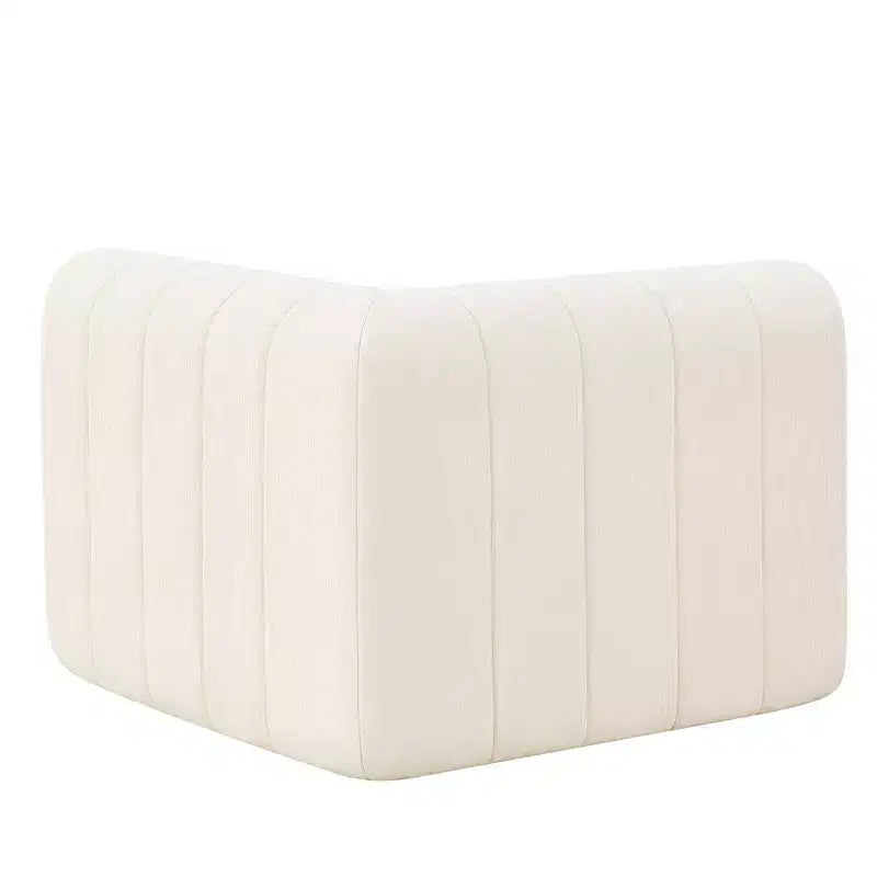 Divano componibile da 369,6 cm con rivestimento in poliestere beige, 4 pezzi, per soggiorno