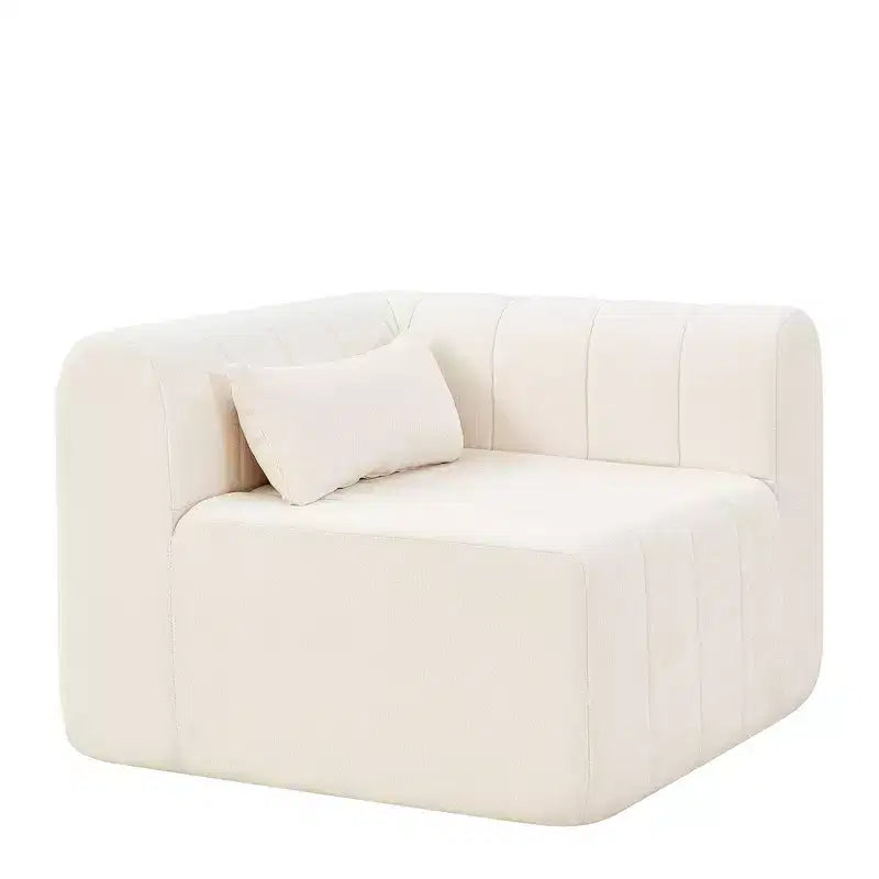 Divano componibile da 369,6 cm con rivestimento in poliestere beige, 4 pezzi, per soggiorno