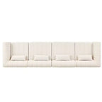Divano componibile da 369,6 cm con rivestimento in poliestere beige, 4 pezzi, per soggiorno