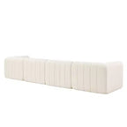 Divano componibile da 369,6 cm con rivestimento in poliestere beige, 4 pezzi, per soggiorno