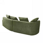 Divano sezionale curvo moderno da 116 pollici con chaise longue, rivestimento Pearl, per soggiorno