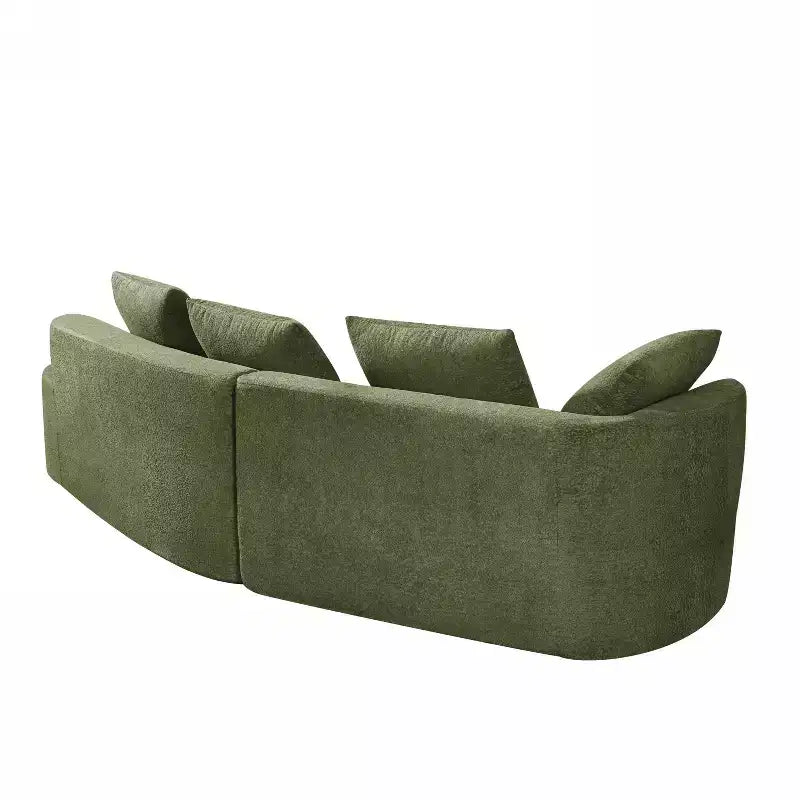Divano sezionale curvo moderno da 116 pollici con chaise longue, rivestimento Pearl, per soggiorno
