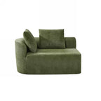 Divano sezionale curvo moderno da 116 pollici con chaise longue, rivestimento Pearl, per soggiorno