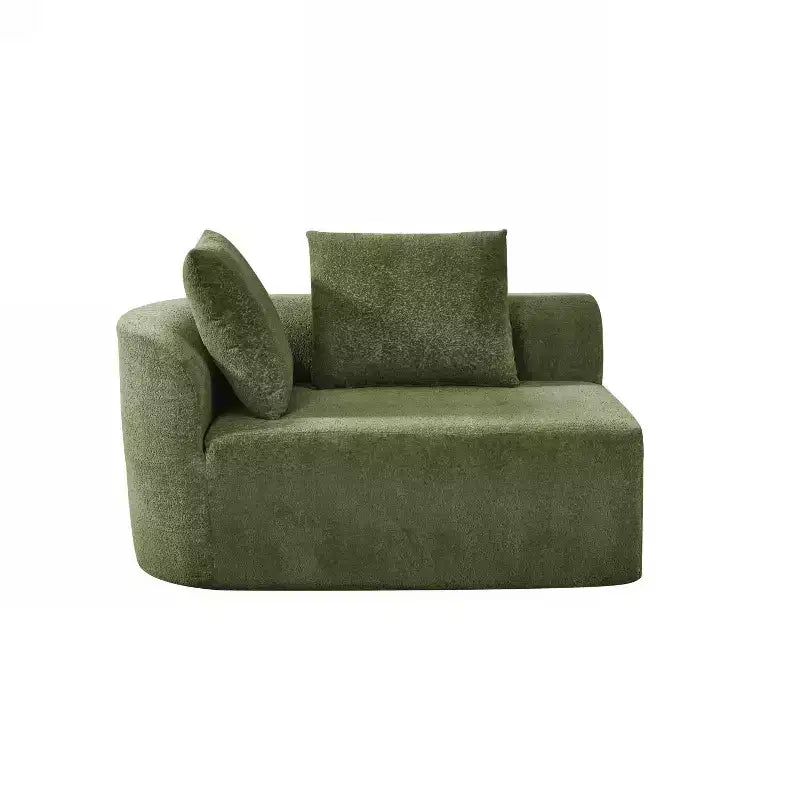 Divano sezionale curvo moderno da 116 pollici con chaise longue, rivestimento Pearl, per soggiorno