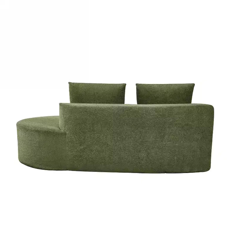 Divano sezionale curvo moderno da 116 pollici con chaise longue, rivestimento Pearl, per soggiorno