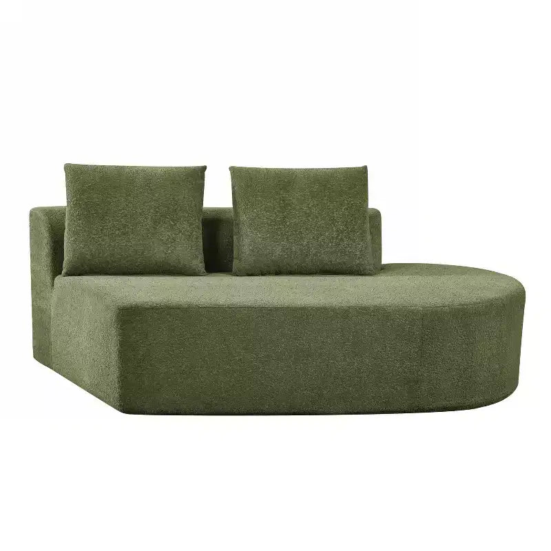 Divano sezionale curvo moderno da 116 pollici con chaise longue, rivestimento Pearl, per soggiorno