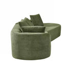 Divano sezionale curvo moderno da 116 pollici con chaise longue, rivestimento Pearl, per soggiorno