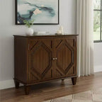 HomeRoots, mobile accentato marrone in legno scolpito, con due ante, 34"