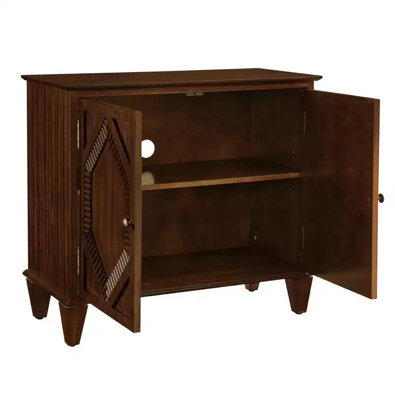 HomeRoots, mobile accentato marrone in legno scolpito, con due ante, 34"