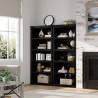 Libreria moderna in legno da terra con mensole aperte, mobile contenitore per casa, ufficio, biblioteca, soggiorno