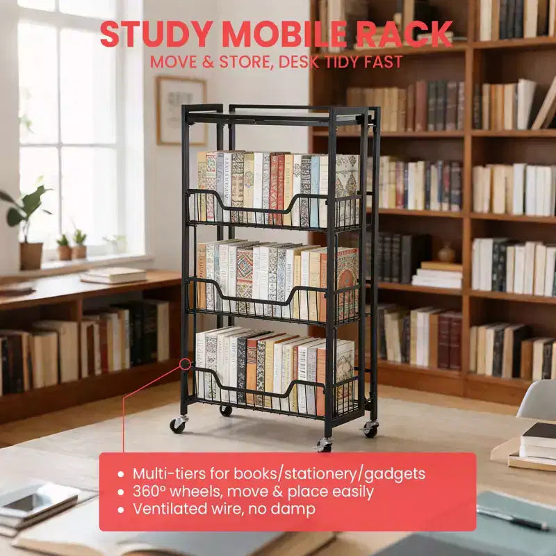 Carrello a 4 Livelli Pieghevole per Cucina, Organizzatore e Contenitore con Cesti, Carrello da Dispensa con Ruote per Frutta, Patate, Verdura, Snack