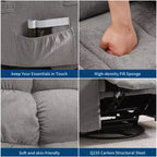 Poltrona Moderna da Salotto con Design Ergonomico Rivestito, Comoda Poltrona per Soggiorno, Camera da Letto o Ufficio