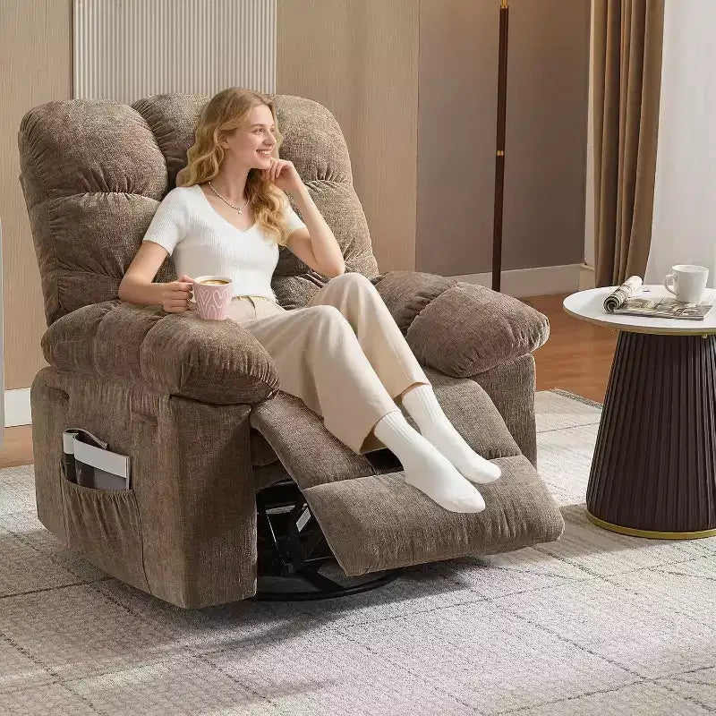 Poltrona Moderna da Salotto con Design Ergonomico Rivestito, Comoda Poltrona per Soggiorno, Camera da Letto o Ufficio