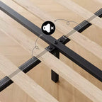 Telaio letto imbottito Acekool con testiera regolabile in velluto, doghe in legno, robusto supporto in metallo, non necessita di box spring
