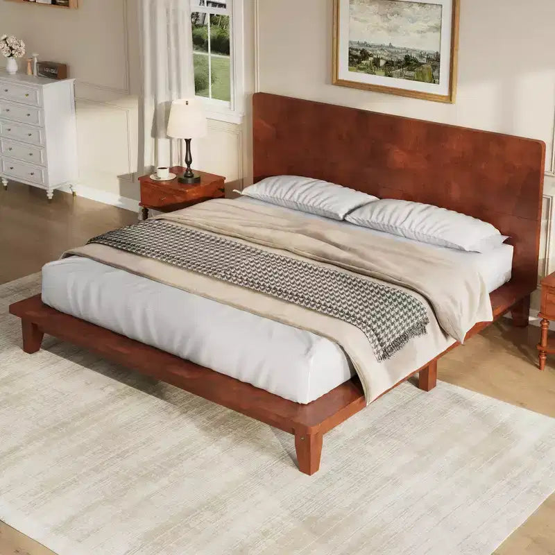 Struttura Letto con Testiera Full/Queen/King Size, Stile Moderno di Metà Secolo - ModernLuxe