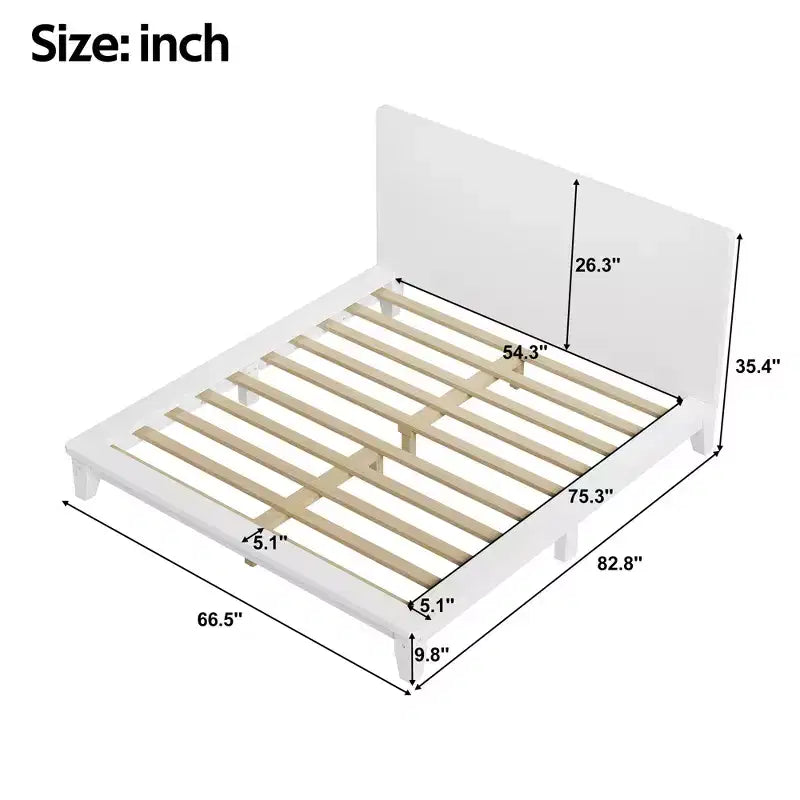 Struttura Letto con Testiera Full/Queen/King Size, Stile Moderno di Metà Secolo - ModernLuxe