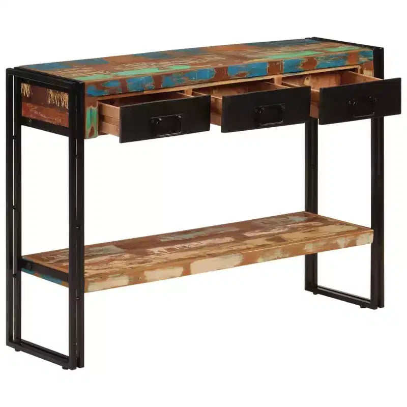 vidaXL Consolle Multicolore Legno massello di recupero, ferro Media