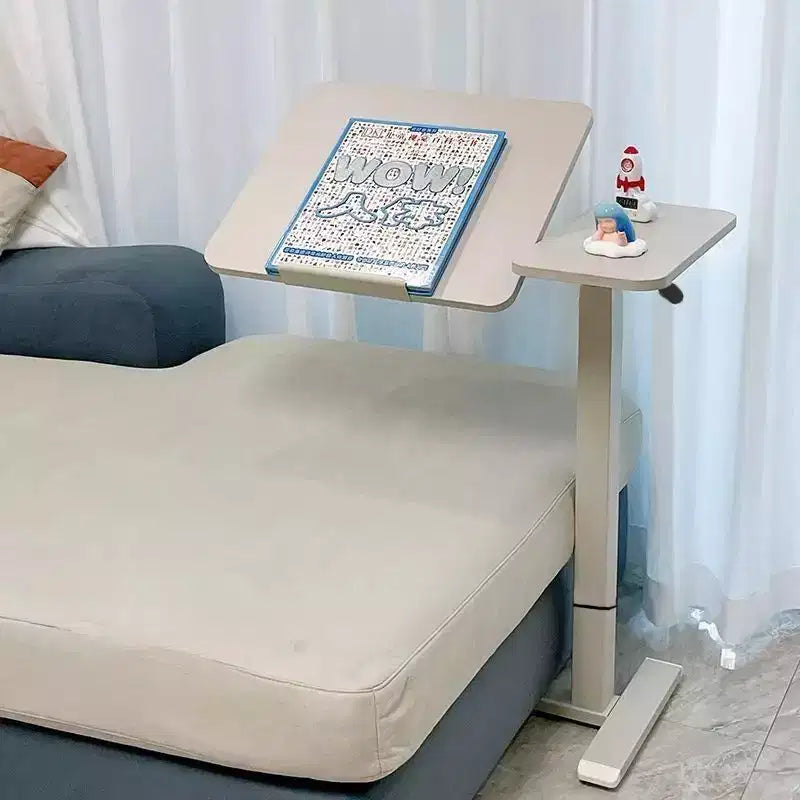 JVNOXK Tavolo da letto regolabile in altezza e inclinazione con ruote bloccabili, Bianco