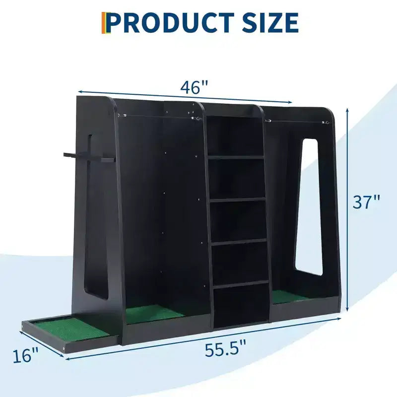 Organizzatore porta sacche da golf in legno, capacità 2 sacche, porta mazze da golf premium da garage, facile da montare, regalo ideale per golfisti e mariti