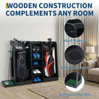 Organizzatore porta sacche da golf in legno, capacità 2 sacche, porta mazze da golf premium da garage, facile da montare, regalo ideale per golfisti e mariti