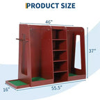 Organizzatore porta sacche da golf in legno, capacità 2 sacche, porta mazze da golf premium da garage, facile da montare, regalo ideale per golfisti e mariti