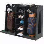 Wooden Golf Bag Storage Organizer  2-Bag Capacity Premium Golf Club Rack for Garage  Easy to Assemble, Ideal Gift for Golfers, Husband