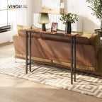 Karl Home Tavolino Divano Consolle Stretto 39,37'' con Prese di Corrente e Porta USB
