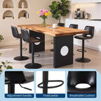Set di 2 sgabelli da bar girevoli moderni regolabili, base in metallo ergonomica robusta, sedie comode altezza bancone, per isola cucina, sala da pranzo, soggiorno