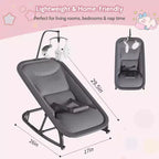 COZONY Sdraietta e Dondolo per Neonati Pieghevole 2-in-1, Seduta Regolabile in 3 Posizioni, Leggero e Portatile