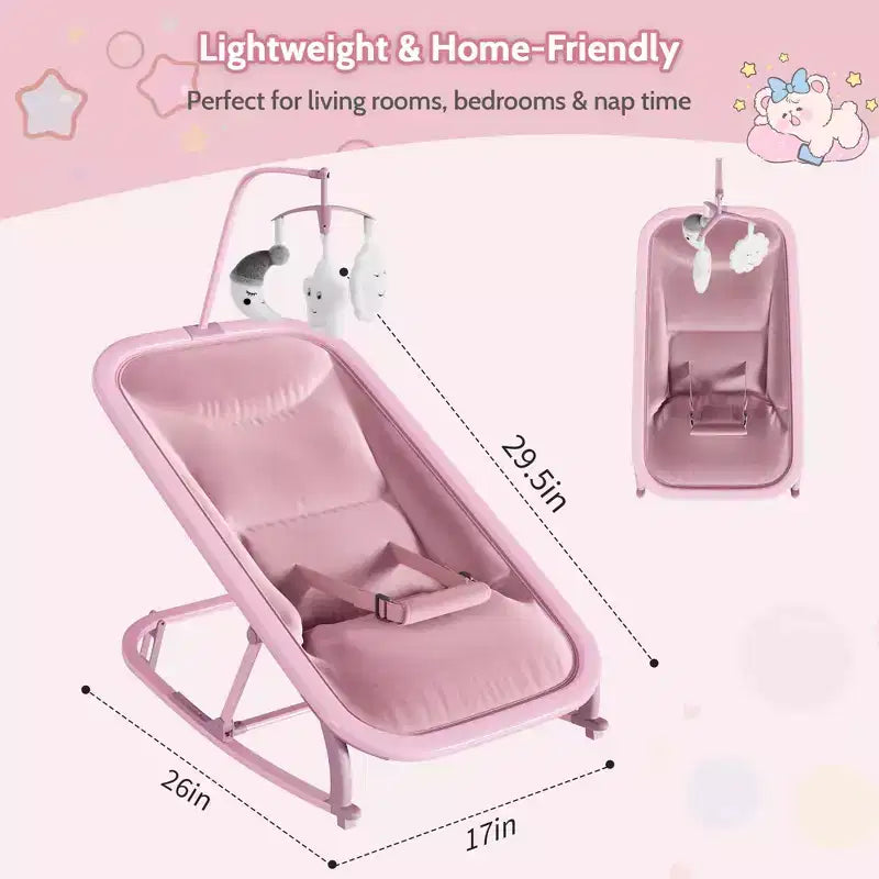 COZONY Sdraietta e Dondolo per Neonati Pieghevole 2-in-1, Seduta Regolabile in 3 Posizioni, Leggero e Portatile