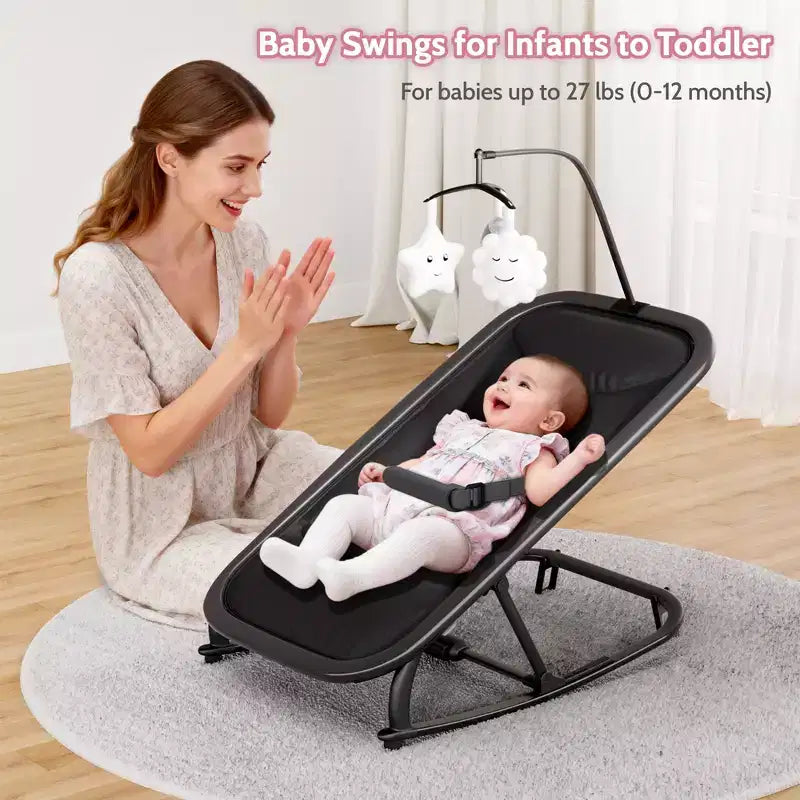 COZONY Sdraietta e Dondolo per Neonati Pieghevole 2-in-1, Seduta Regolabile in 3 Posizioni, Leggero e Portatile