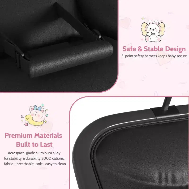COZONY Sdraietta e Dondolo per Neonati Pieghevole 2-in-1, Seduta Regolabile in 3 Posizioni, Leggero e Portatile