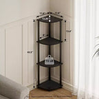 HOMLUX Scaffale ad angolo a 4 ripiani, Scaffale aperto per bagno, soggiorno, ufficio