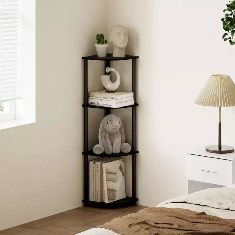 HOMLUX Scaffale ad angolo a 4 ripiani, Scaffale aperto per bagno, soggiorno, ufficio