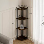 HOMLUX Scaffale ad angolo a 4 ripiani, Scaffale aperto per bagno, soggiorno, ufficio